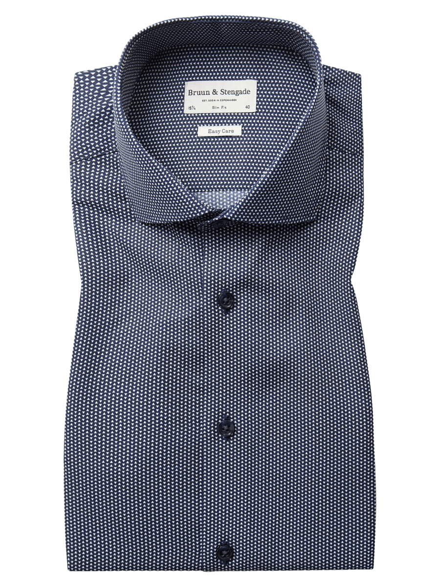 Bruun & Stengade Skjorter 2502-15015-navy_38 - Bygholm Menswear